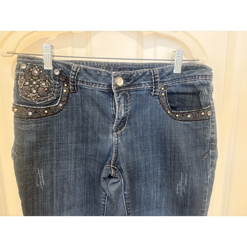 Y2k Grace in LA Jr Bootcut Jeans Size 11 Rhinestone Cross - Picture 4 of 7